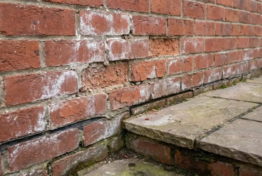 The most common rising damp signs