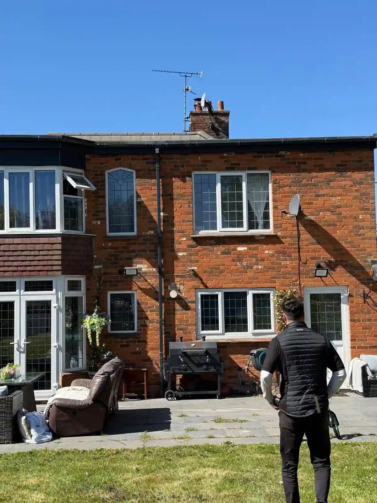 Old period brick property undergoing assessment for a condition survey, homebuyer survey, or building survey.