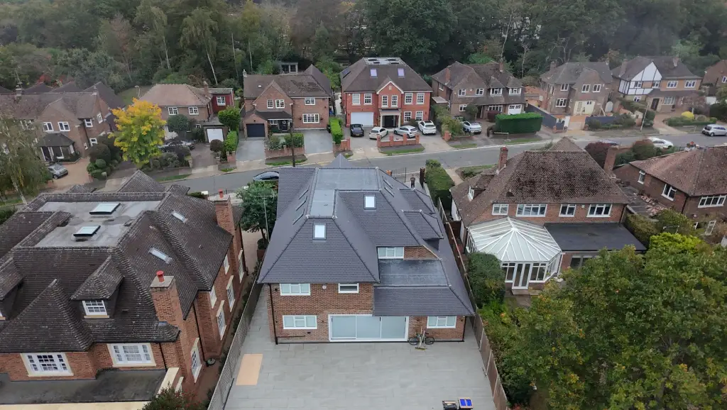 Drone inspection of new roof sections